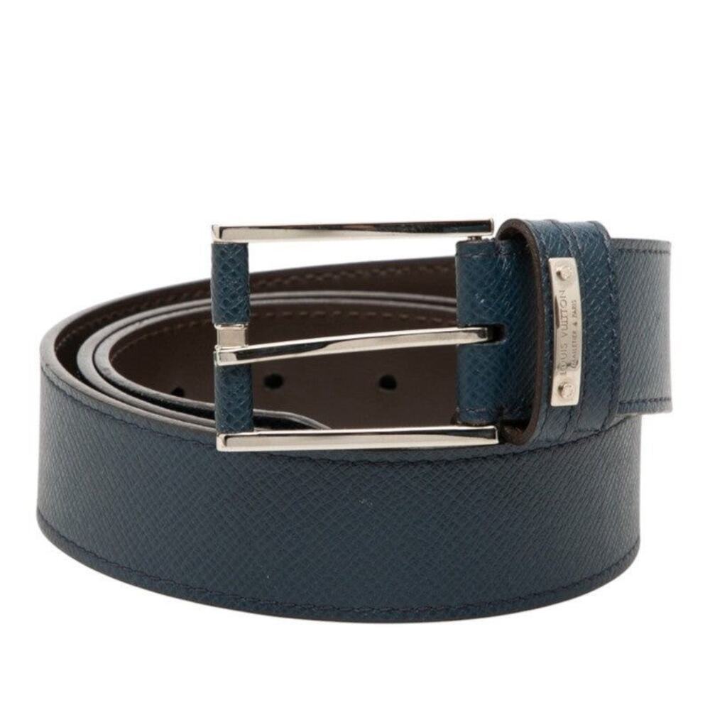 Louis Vuitton 95/36 Navy Brown Coated Canvas Belt